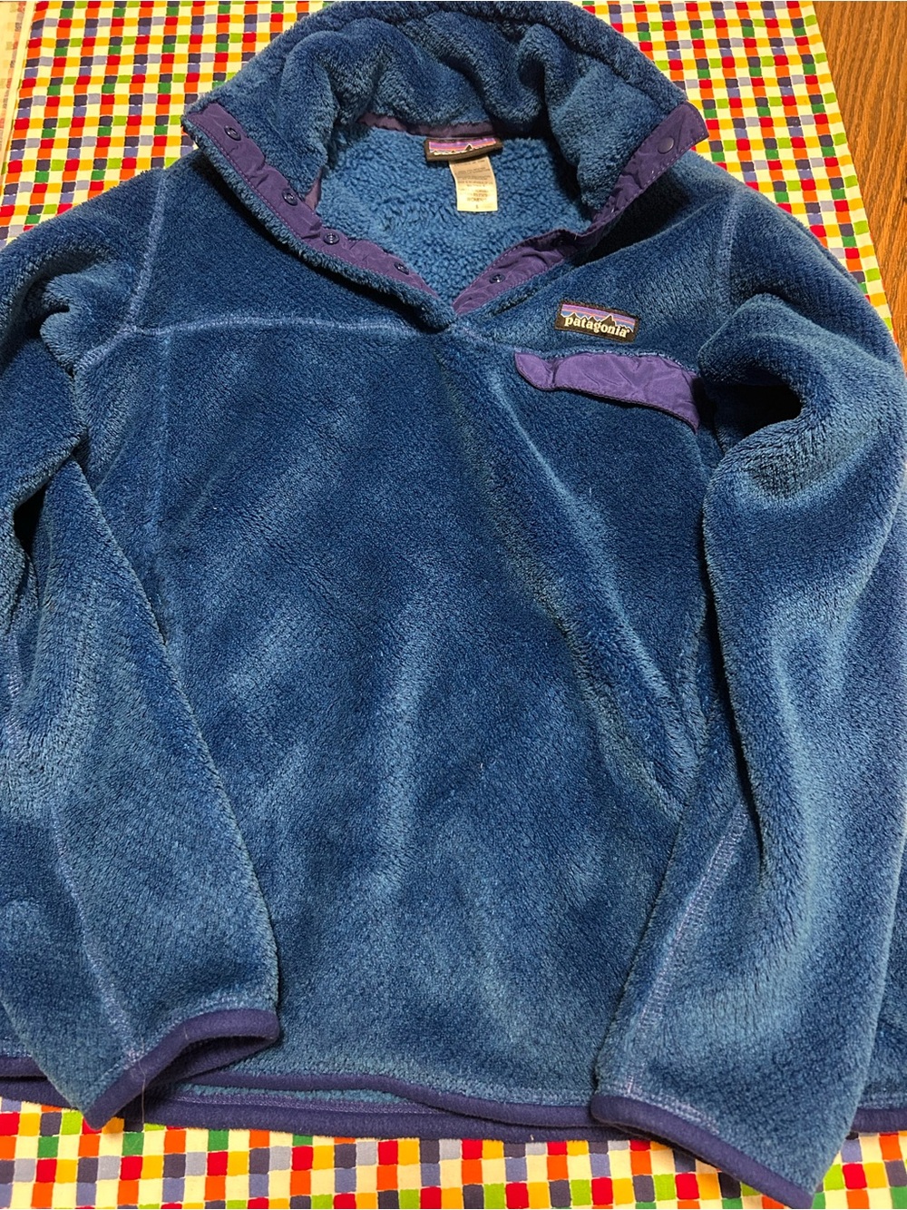 Patagonia Blue Fleece Snap-T Pullover S